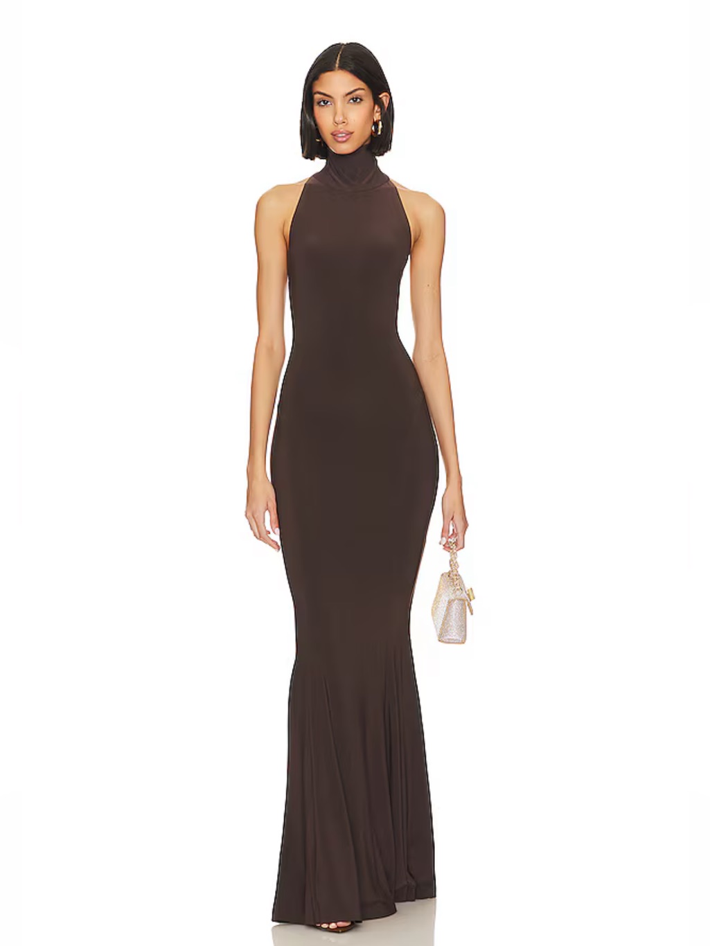 Nwt Norma Kamali Halter Turtle Fishtail Gown